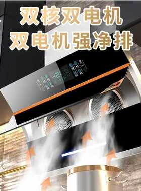 油烟机厨房大吸力双电机抽烟机壁挂式吸油自动清洗家用