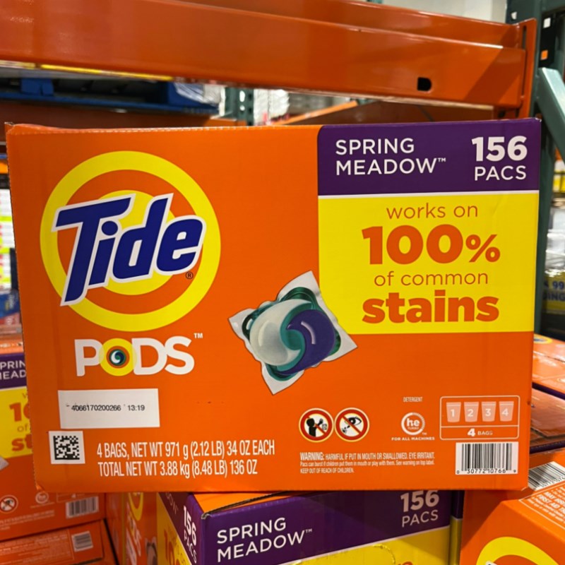 现货 美国Tide汰渍三色洗衣球凝珠4合1浓缩速溶增艳白洁净104粒 - 图0