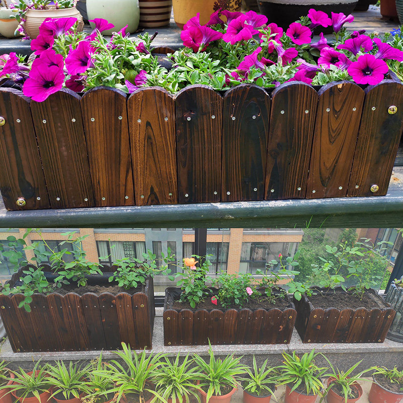 防腐木花b箱户外阳台种菜盆实木长方形花盆家用大号庭院碳化种植,淘宝优惠券,粉丝福利购,淘宝优惠卷