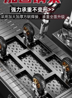 钢板小推车拉货手推车搬运车家用便携平板车拖R车可折叠拉车手拉