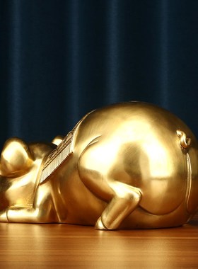 速发纯铜猪摆件可爱猪存钱罐猪家居装饰品桌O面摆设铜猪工艺品生