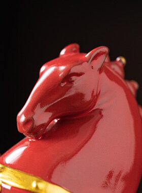 创意新中c式招财唐马陶瓷动物摆件家居桌面客厅办公室装饰品工艺