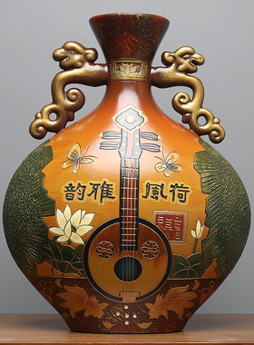 中式陶瓷玄关入户进门博古架摆件客厅酒柜古董置物书柜.装饰工艺