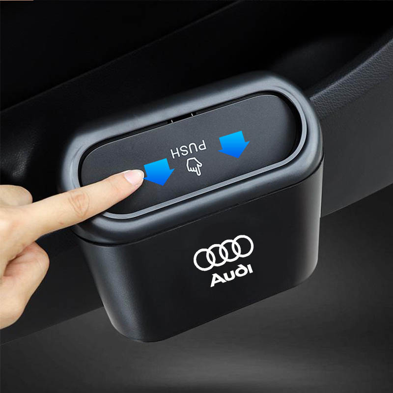 奥迪新A3/A4L/mA6L/Q3/Q5L专用车载垃圾袋置物盒汽车内收纳桶内饰 - 图0