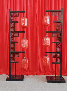 汉唐宫灯中国风舞台布置中式婚礼三联灯笼路引新中式屏风婚庆道具