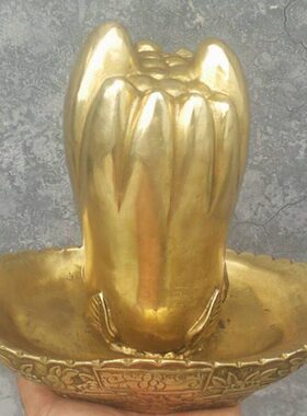 纯铜捞钱手佛手聚宝盆强力招财礼品铜器客厅家居装饰品桌面摆件