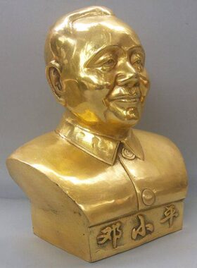 纯铜邓小平人物雕塑摆件 铜邓小平半身铜像 家居工艺品摆件