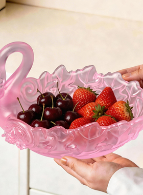 轻奢天鹅琉璃玄关钥匙收纳果盘