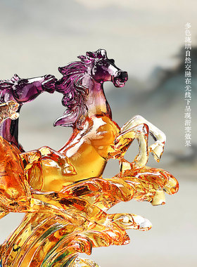 古东东骏业腾飞琉璃马摆件