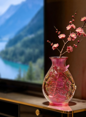 古东东手工琉璃花瓶中式婚庆摆件