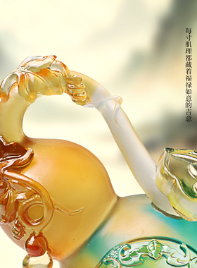 古东东如意福禄琉璃葫芦摆件