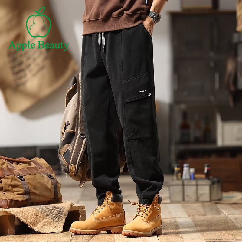 2025春秋休闲工装裤男美式大口袋束脚裤潮牌宽松运动百搭哈伦长裤,淘宝优惠券,粉丝福利购,淘宝优惠卷