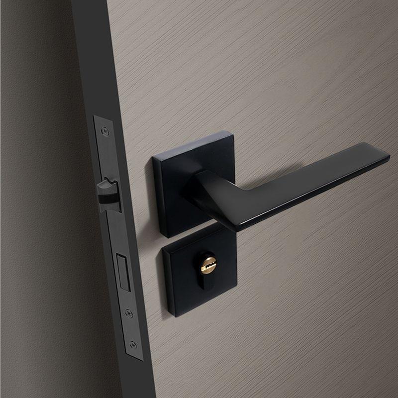 帕戈门锁室内房间门锁实木卧室静音磁吸黑色分体锌合金简约北欧锁 - 图0