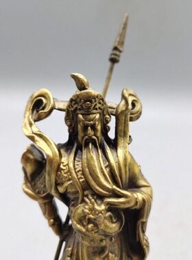 黄铜关公摆件武财神家居供奉客厅办公室装饰摆件开业礼品