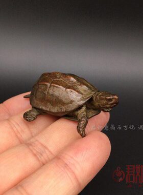 仿古包浆铜乌龟小摆件龟长寿龟小陆龟小乌龟铜龟茶宠手把件