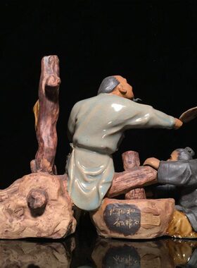 石湾公仔陶瓷摆件创意工艺精品餐厅复古摆设人物送老人家礼品公婆