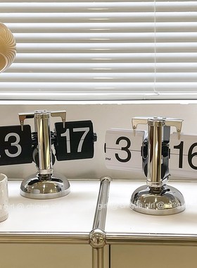 创意自动翻页钟j表复古客厅摆件座钟简约机械时钟摆钟家装台钟