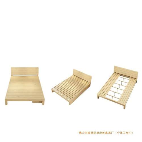 实木床1.5米松木双人床1.8米经济型现代简约出租房简易1单人床架 - 图3