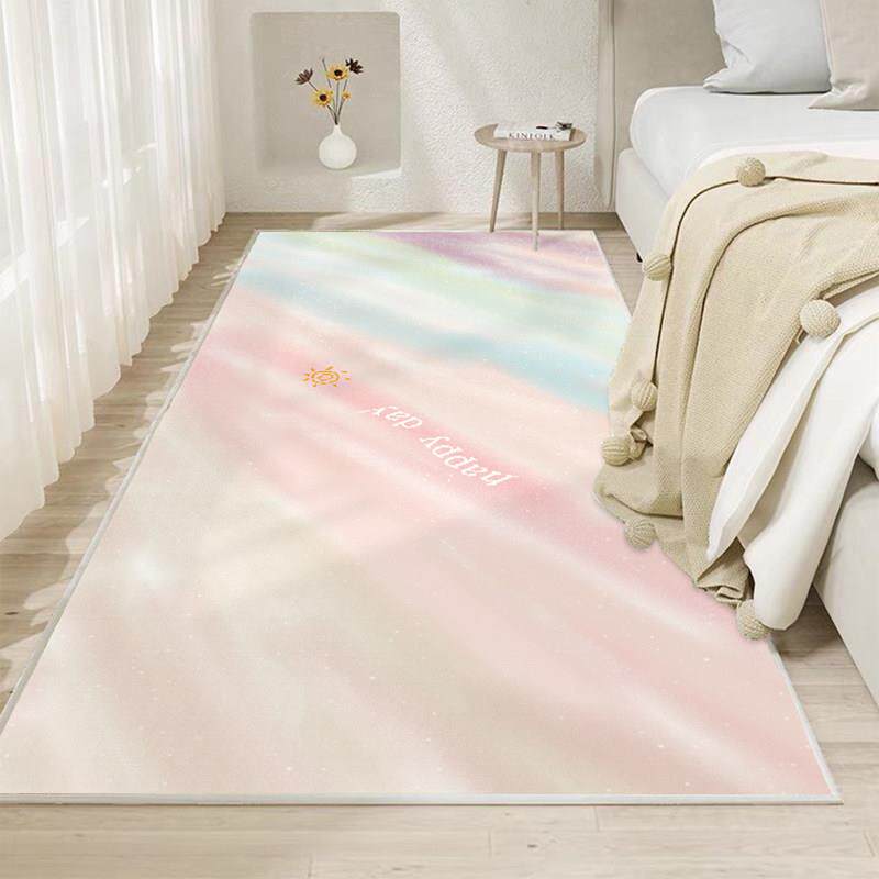 Japanese bedroom bedside blanket girl pink long gradient dopamine floor mat girl child master bedroom room carpet