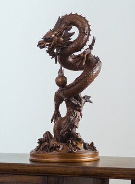铜韵堂铜龙摆件紫铜中华神龙家居摆设图腾工艺品办公室商务礼品
