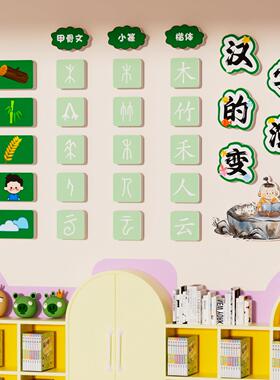 幼儿园班级布置教室走廊环创汉字的演变主题文化墙面装饰贴纸挂画