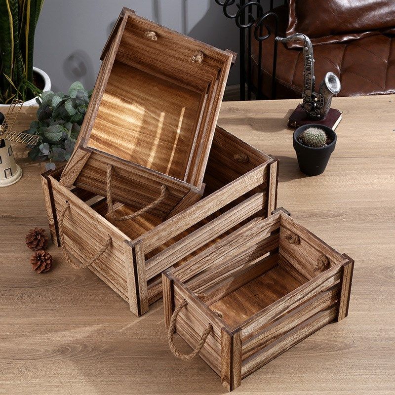 多规格长方形木盒超市酒水陈列架无盖收纳储物木盒木条箱子,淘宝优惠券,粉丝福利购,淘宝优惠卷