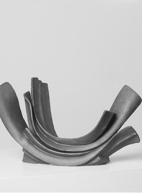 新中式侘寂艺术摆件样板间展厅酒店摆设客厅餐厅U电视柜软装饰品