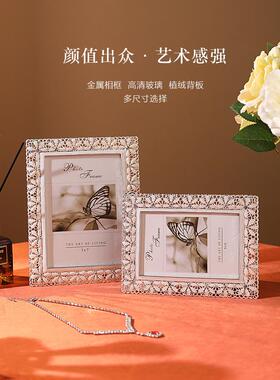 欧洲婚礼相框表4英寸6英寸7英寸无障碍豪华金属相框客厅卧室家庭