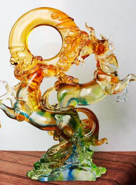 琉璃马摆件圆满成功时尚创意家居装饰品上市开业升迁生日祝寿礼品