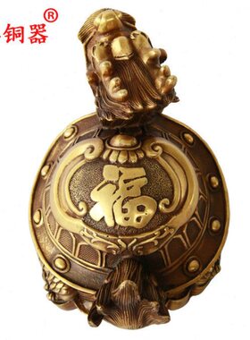 宇卓铜器铜福字龙龟工艺品摆件  纯铜龙龟黄铜龙龟