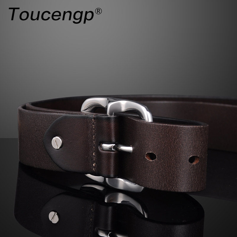加宽腰带男304不锈钢扣皮带真皮针扣头层K纯牛皮4cm爸爸结实耐用 - 图3