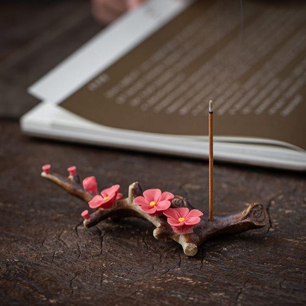 辉道 创意线香插捏花手工茶宠陶瓷手作腊梅枝笔搁梅花摆件装饰品,淘宝优惠券,粉丝福利购,淘宝优惠卷