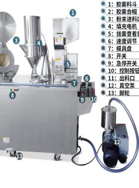 广州旭朗硬胶囊填充机小型全自动实验室粉末灌装机厂家