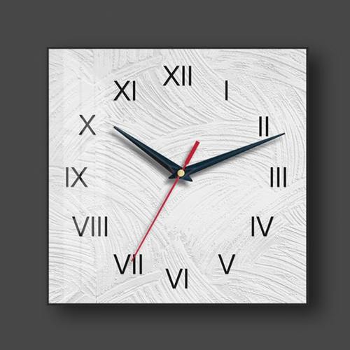方形钟表挂钟客厅现代简约时尚轻奢创意2024新款灰色餐厅时钟挂墙 - 图2