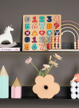 样板间儿童房摆件女孩衣柜衣帽间软装饰品套装书柜书桌组合套装