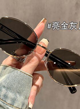 复古猫眼墨镜女士可配有度数太阳镜加宽56mm防紫外线偏光开车眼镜