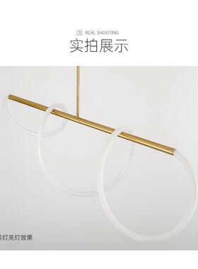 北欧设计师岛台吊灯现代简约音符吊灯客厅极简线条长条吧台餐厅灯
