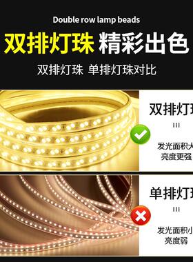 太阳能双排灯带户外防水景观亮化氛围灯led灯珠高亮装饰灯条节能