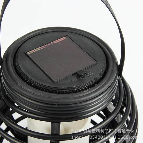 供应电子蜡烛吊灯茶室餐厅装饰灯具创意编织太阳能灯 - 图1