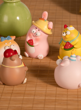 系吃瓜群众小摆件客厅办公室桌面汽车中控台装饰品解压好物