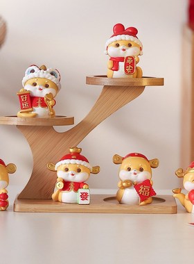 桔子猫新年办公室桌面可爱蛇年小摆件灵蛇献瑞装饰品春节贺礼摆件