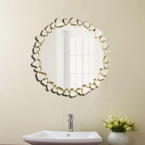 简约圆形化妆镜玄关壁挂镜客厅餐边背景墙艺术装饰镜洗手台浴室镜 - 图2
