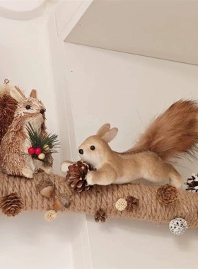 暖色氛围松鼠搬松果空调管改造装饰创意遮挡美化T管道燃气管道遮