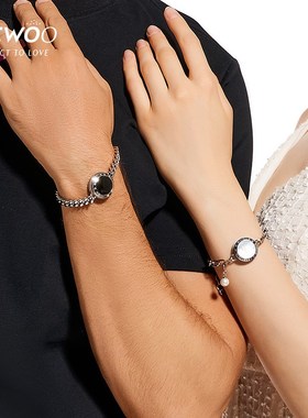 totwoo灵犀恋人情侣手链一对情侣款感应震动原创古巴链异地恋神器