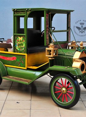 纯手工铁艺 复古绿色老爷车x模型 酒吧主题餐厅家居酒店装饰摆件