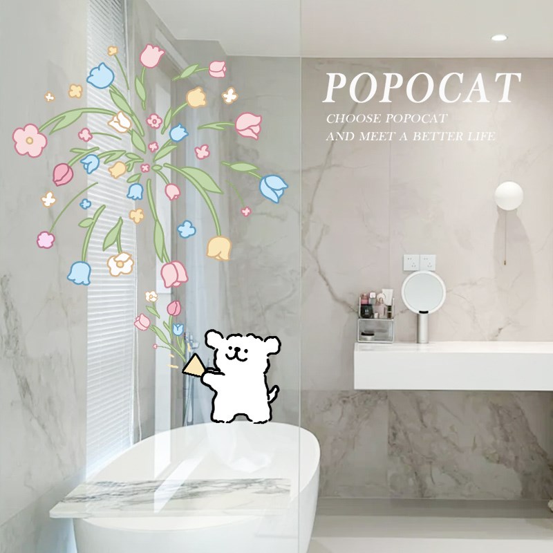 风的来意窗花静电贴2025新款卫生C间浴室玻璃门贴纸装饰小图案贴 - 图0