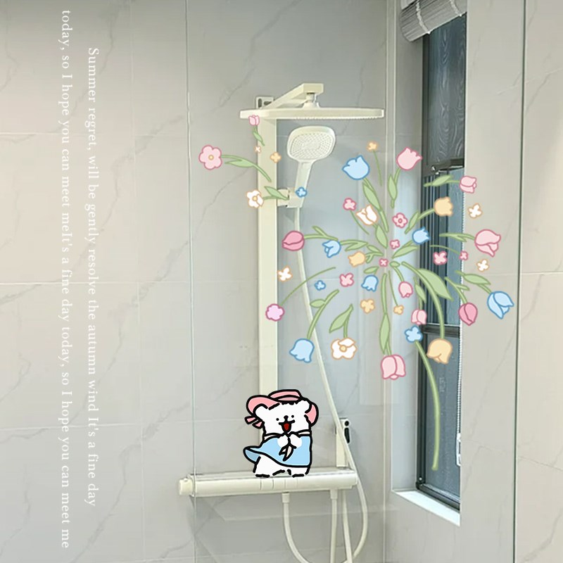 风的来意窗花静电贴2025新款卫生C间浴室玻璃门贴纸装饰小图案贴 - 图2