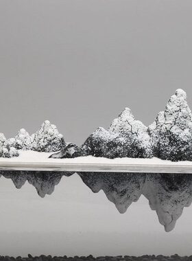 现代新中式创意亚克力透明假山招财微景观摆件酒店样板间软装饰品