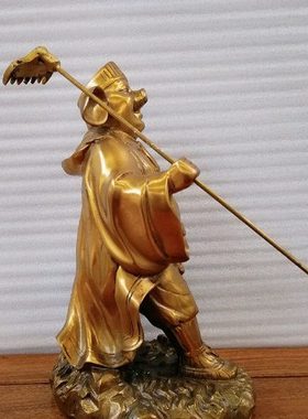 飞龙纯铜猪八戒天蓬铜猪铜像工艺品家居摆件