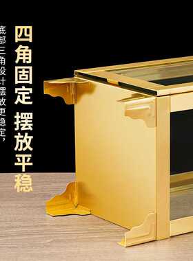 黄铜四方油灯家用酥油灯盏长明灯户外防风液体油灯蜡烛灯罩供灯